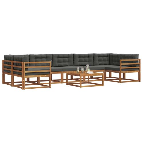 Комплект дивани за открито 8 pcs Натурален и Антрацит