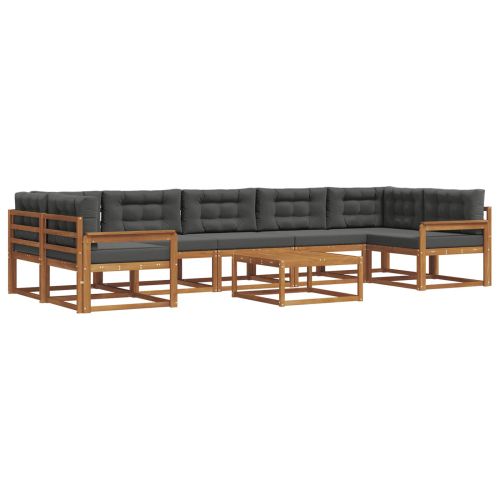 Комплект дивани за открито 8 pcs Натурален и Антрацит