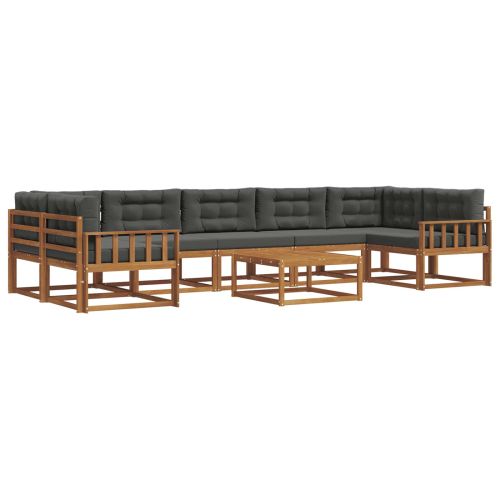 Комплект дивани за открито 8 pcs Натурален и Антрацит