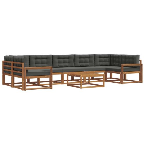 Комплект дивани за открито 8 pcs Натурален и Антрацит