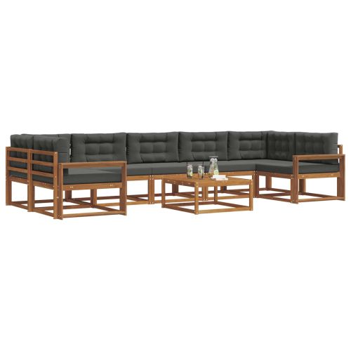 Комплект дивани за открито 8 pcs Натурален и Антрацит