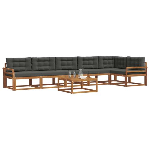 Комплект дивани за открито 7 pcs Натурален и Антрацит