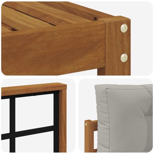 Комплект дивани за открито 9 pcs Естествено и светло сиво