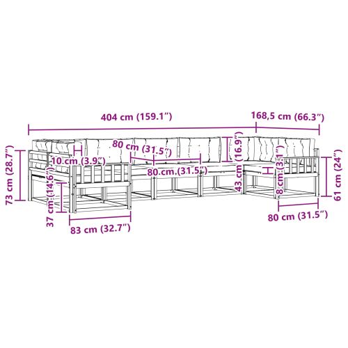 Комплект дивани за открито 7 pcs Натурален и Бежов