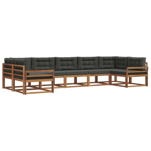 Комплект дивани за открито 7 pcs Натурален и Антрацит