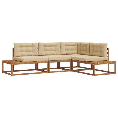Комплект дивани за открито Натурален и Бежов