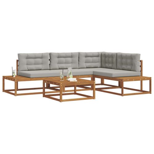 Комплект дивани за открито Естествено и светло сиво