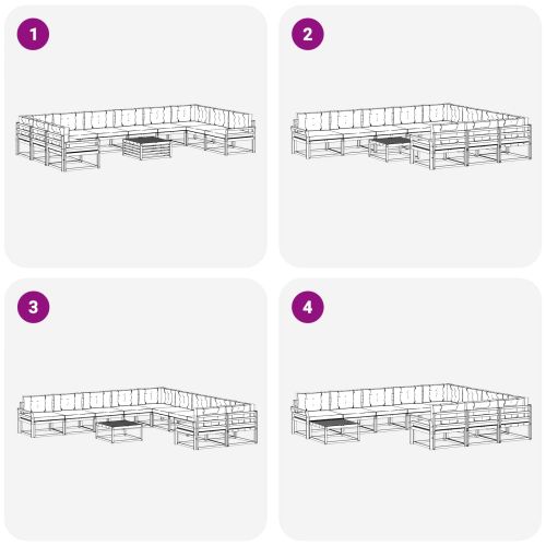 Комплект дивани за открито 11 pcs Натурален и Бежов