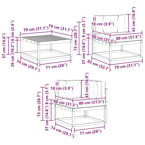Комплект дивани за открито 11 pcs Естествено и светло сиво