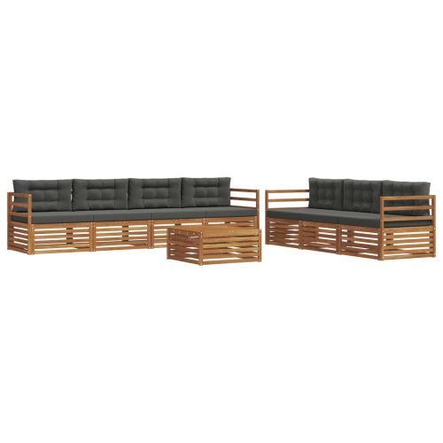 Комплект дивани за открито 8 pcs Натурален и Антрацит