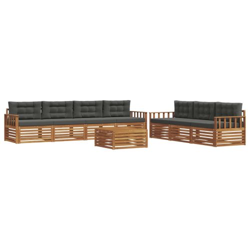 Комплект дивани за открито 8 pcs Натурален и Антрацит