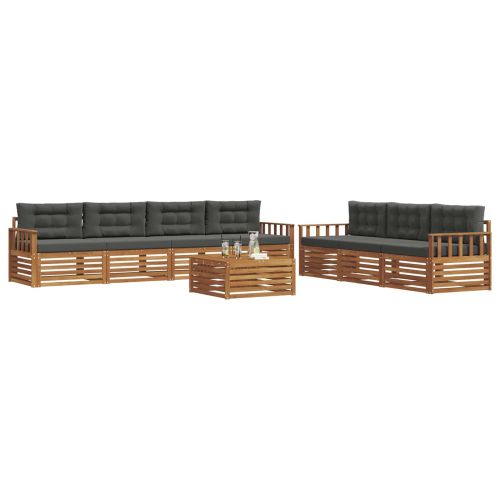 Комплект дивани за открито 8 pcs Натурален и Антрацит