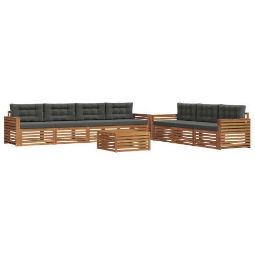 Комплект дивани за открито 8 pcs Натурален и Антрацит
