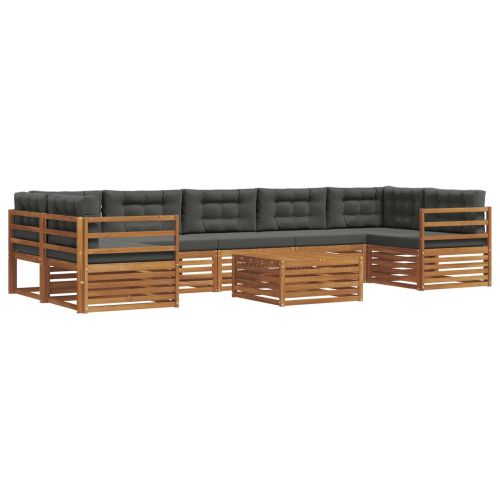 Комплект дивани за открито 8 pcs Натурален и Антрацит