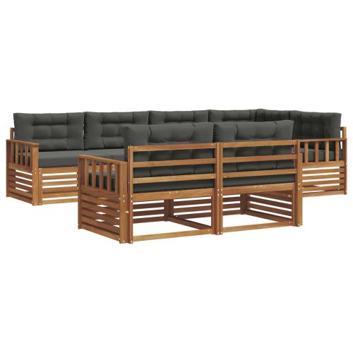 Комплект дивани за открито 7 pcs Натурален и Антрацит