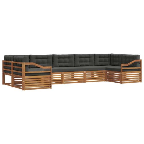 Комплект дивани за открито 7 pcs Натурален и Антрацит