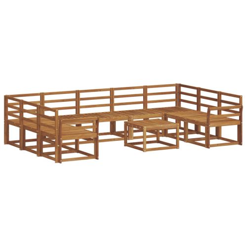 Комплект дивани за открито 10 pcs Естествен