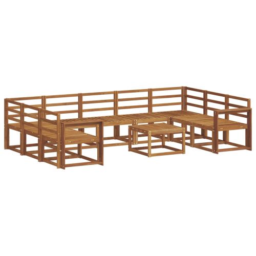 Комплект дивани за открито 10 pcs Естествен