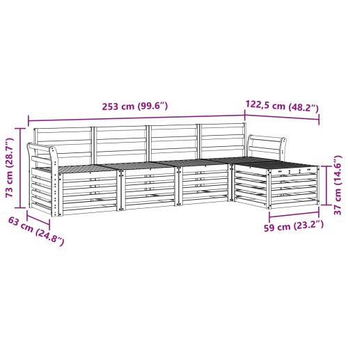 Комплект дивани за открито 5 pcs Естествен