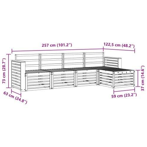 Комплект дивани за открито 5 pcs Естествен