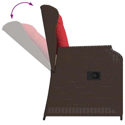 Градинска пейка 2 pcs Кафяво полиратан