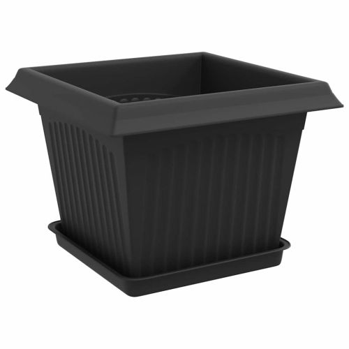 Саксии за растения 6 pcs Черно 23 x 23 x 17,5 см Пластмаса
