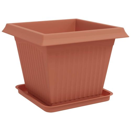Саксии за растения 24 pcs Червено тухла 43 x 43 x 33,5 см