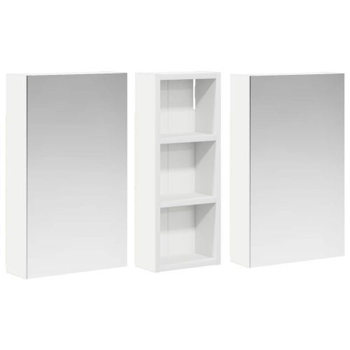 Комплект шкафове за баня с рафт с врата 3 pcs 80 x 10,5 x 50 см