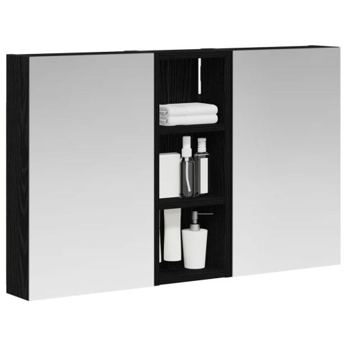 Комплект шкафове за баня с рафт с врата 3 pcs 80 x 10,5 x 50 см