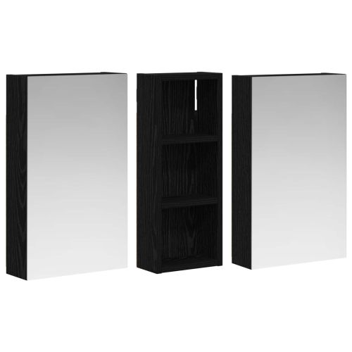 Комплект шкафове за баня с рафт с врата 3 pcs 80 x 10,5 x 50 см