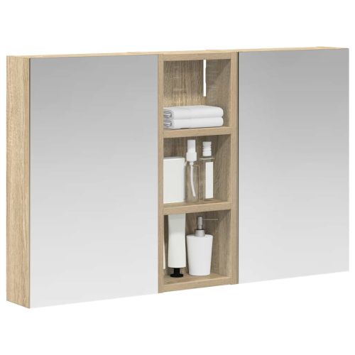 Комплект шкафове за баня с рафт с врата 3 pcs 80 x 10,5 x 50 см