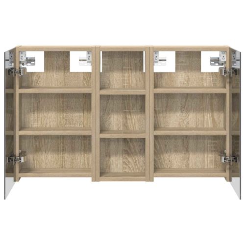 Комплект шкафове за баня с рафт с врата 3 pcs 80 x 10,5 x 50 см