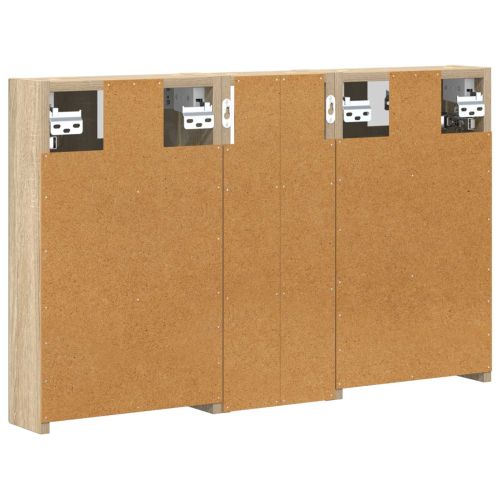 Комплект шкафове за баня с рафт с врата 3 pcs 80 x 10,5 x 50 см