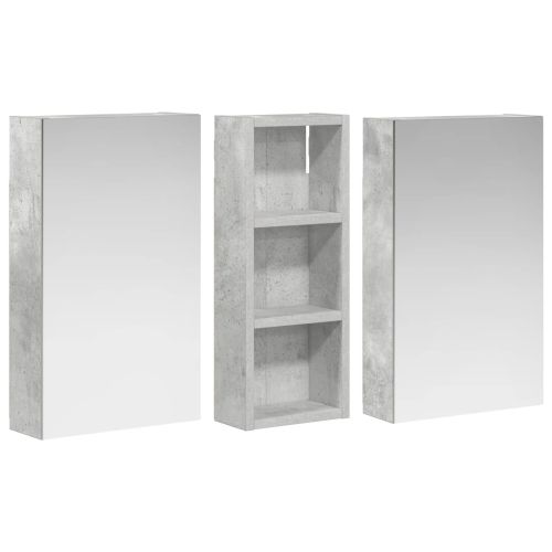 Комплект шкафове за баня с рафт с врата 3 pcs 80 x 10,5 x 50 см