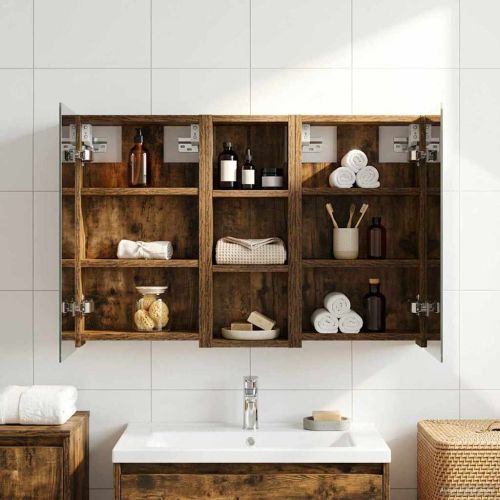 Комплект шкафове за баня с рафт с врата 3 pcs 80 x 10,5 x 50 см