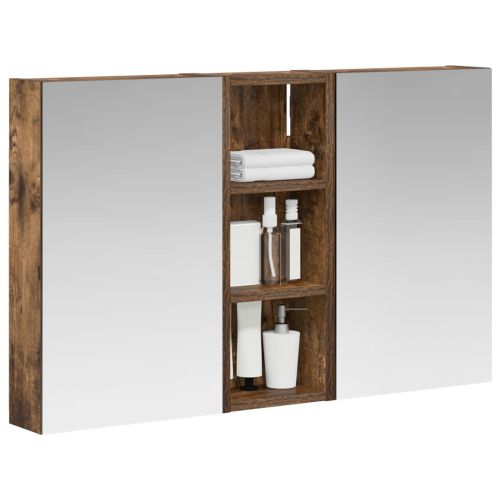 Комплект шкафове за баня с рафт с врата 3 pcs 80 x 10,5 x 50 см