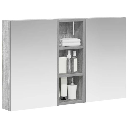 Комплект шкафове за баня с рафт с врата 3 pcs 80 x 10,5 x 50 см