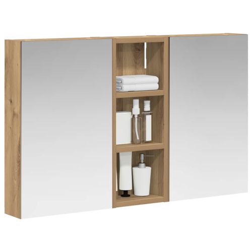 Комплект шкафове за баня с рафт с врата 3 pcs 80 x 10,5 x 50 см