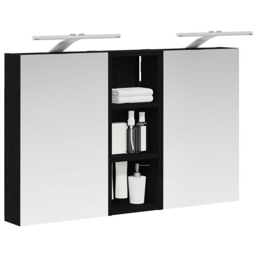 Комплект шкафове за баня с рафт с врата 3 pcs 80 x 10,5 x 50 см