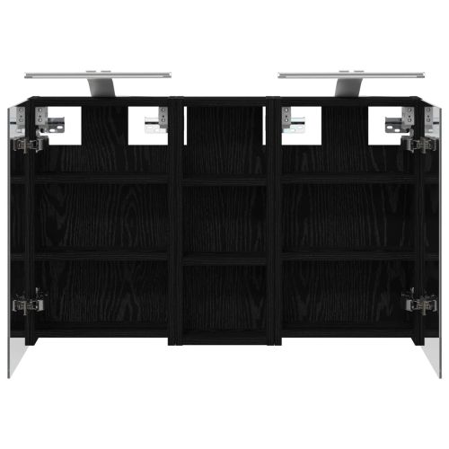 Комплект шкафове за баня с рафт с врата 3 pcs 80 x 10,5 x 50 см