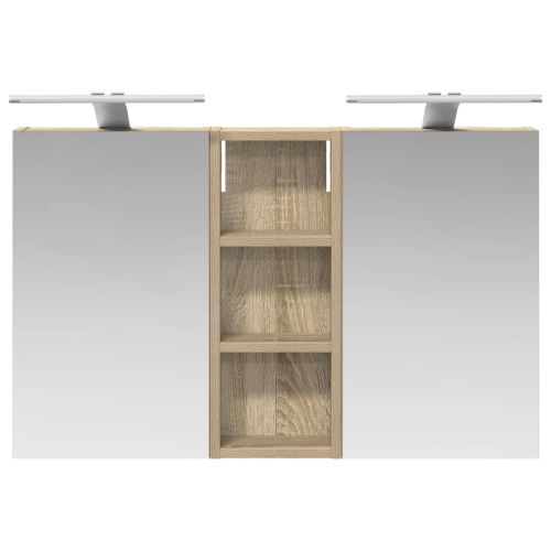 Комплект шкафове за баня с рафт с врата 3 pcs 80 x 10,5 x 50 см