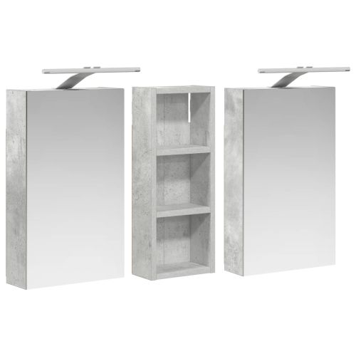 Комплект шкафове за баня с рафт с врата 3 pcs 80 x 10,5 x 50 см