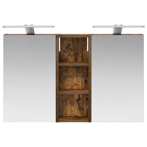 Комплект шкафове за баня с рафт с врата 3 pcs 80 x 10,5 x 50 см