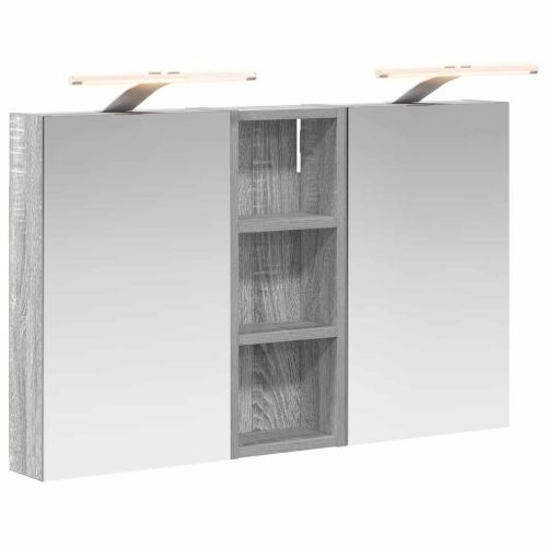 Комплект шкафове за баня с рафт с врата 3 pcs 80 x 10,5 x 50 см