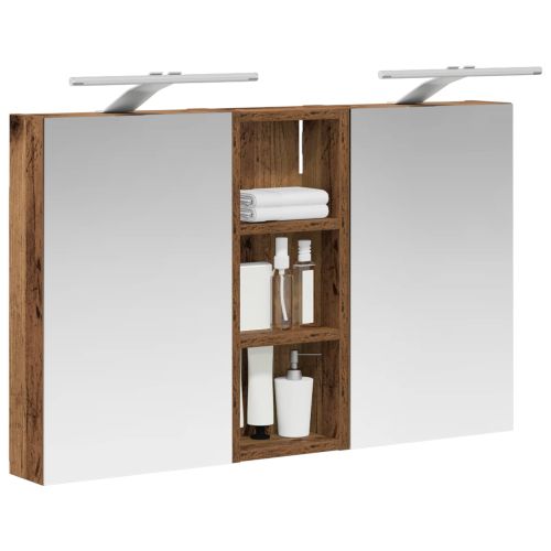 Комплект шкафове за баня с рафт с врата 3 pcs 80 x 10,5 x 50 см