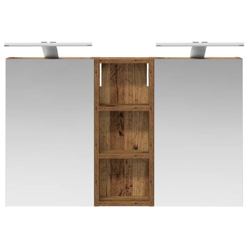 Комплект шкафове за баня с рафт с врата 3 pcs 80 x 10,5 x 50 см