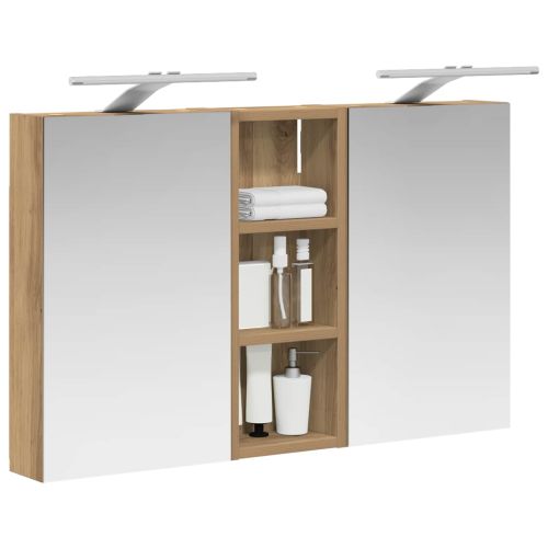 Комплект шкафове за баня с рафт с врата 3 pcs 80 x 10,5 x 50 см