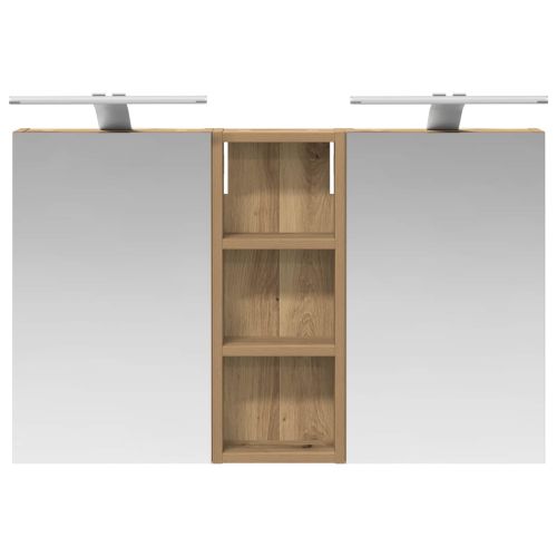 Комплект шкафове за баня с рафт с врата 3 pcs 80 x 10,5 x 50 см