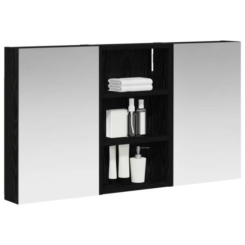 Комплект шкафове за баня с рафт с врата 3 pcs 90 x 10,5 x 50 см