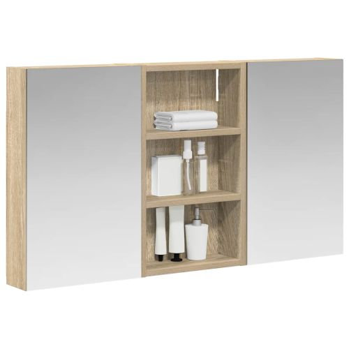 Комплект шкафове за баня с рафт с врата 3 pcs 90 x 10,5 x 50 см